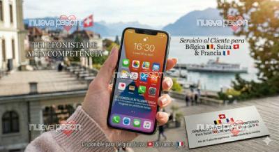 Telefonista para escort idioma francés Bélgica Suiza Francia